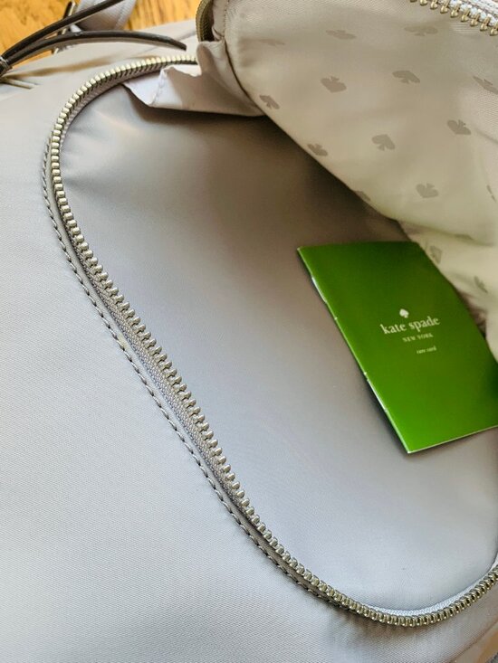 Like New Kate Spade Grey/Taupe Small Backpack, Silver Hardware